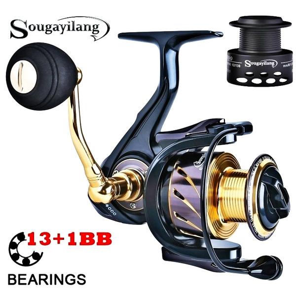 Sougayilang Fishing Reel 13+1BB Smooth Spinning Reels Saltwater &  Freshwater 