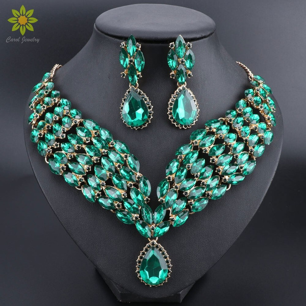 Effervescence Necklace Set ~ Emerald Green : LILIEN CZECH, authentic Czech  rhinestone jewelry