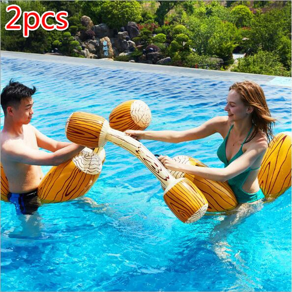 Good Quality Summer Outdoor Beach Pool Inflatable Double Beat Swim Log Stick Set 