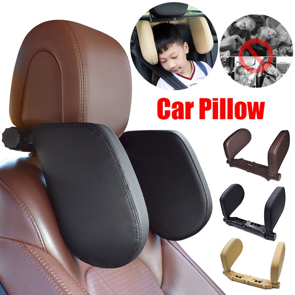 360 ° Back-Forth Rotation Anholi Car Seat Headrest Pillow,Thickening Memory Foam,Roal pal car Sleeping Head Support,Washable Coat,Neck Rest for Kids and Passenger Left-Right Width Adjustable Beige）