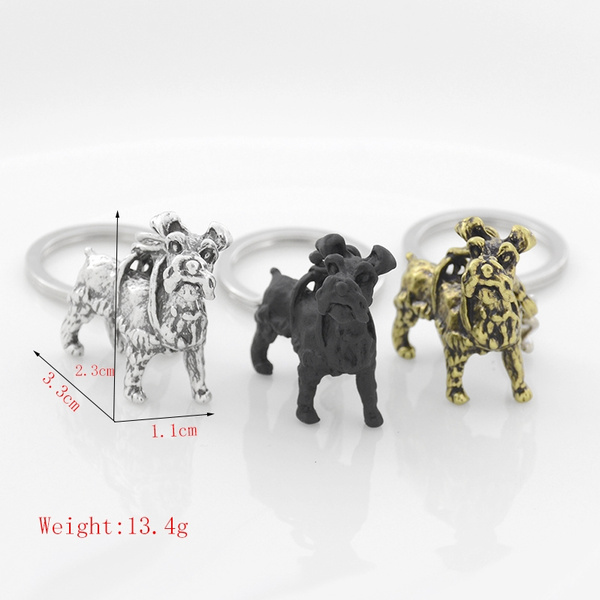 3D French Bulldog Keychain Cute Dog Keyring Pet Fashion Jewelry