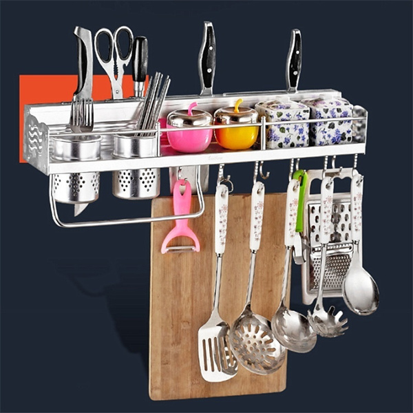 Multifunctional Wall-mounted Spice Rack Kitchen Organizer Knife