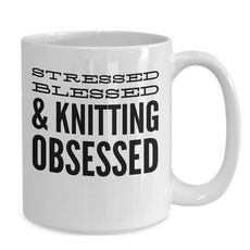 knittingobsessedmug, Funny, Coffee, Ceramic