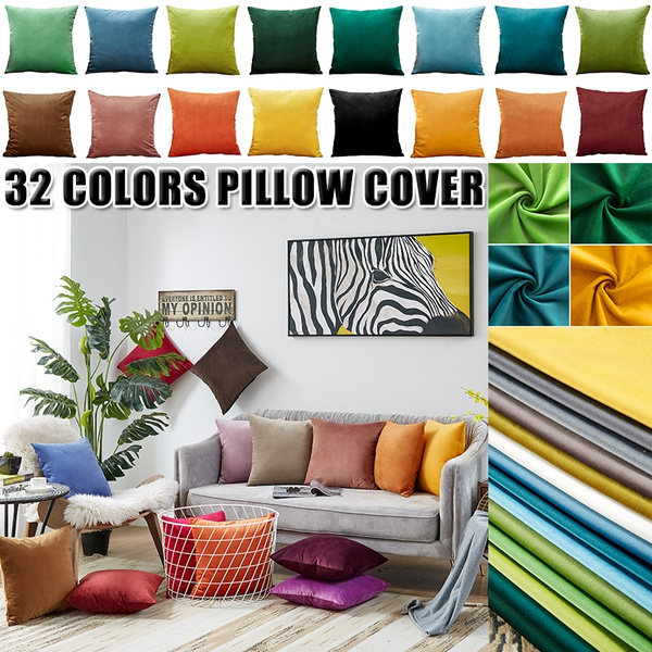 Colors Soft Color Velvet Cushion Cover Luxury Throw Cover for Sofa Car Decorative Sofa Cover | Wish