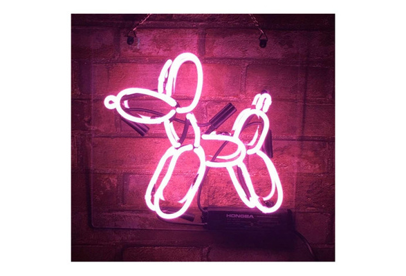 Balloon Dog light PINK 11x11 real glass Beer Neon Sign for Home Bedroom  Pub Hotel Beach Recreational Game Room Decor