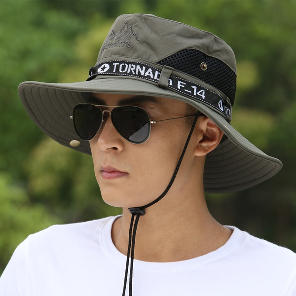 Breathable Fishing Hat Camouflage Summer Sun Hat Mens Sun Hat Big Sunscreen  Outdoor Anti-UV Fisherman Hat