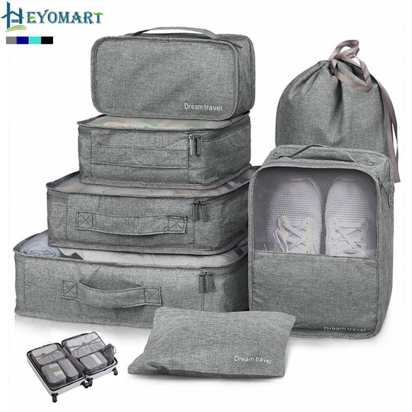 HEYOMART Packing Cubes Oxford Compression Bags 7PCS Set for Travel