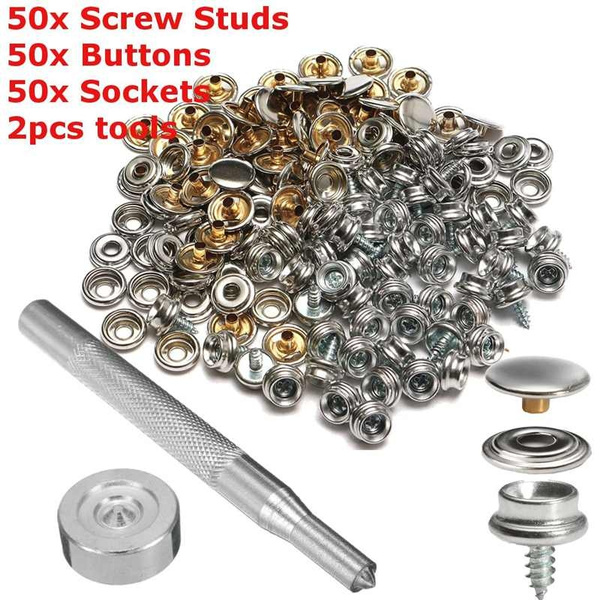 50 Set Stainless Steel Push Button W Tool For Tonneau Cover Boat Cover Garden Wish