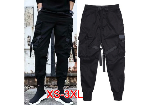CXGFZQC Side Pockets Men's Harem Joggers Cargo Pants Streetwear Hip Hop  Sweatpants Male Harajuku Trousers Black Chinese Size S at  Men's  Clothing store