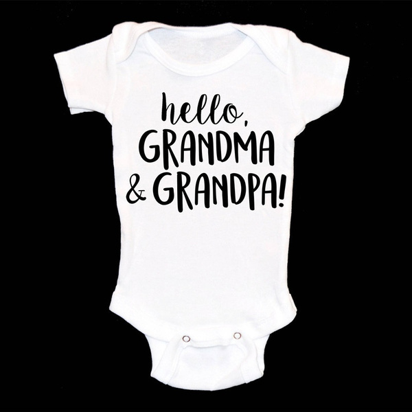 Download Surprise Pregnancy Announcement Hello Grandma And Grandpa Customized Onesie Personalized Gift New Grandparents Novelty Gift Wish