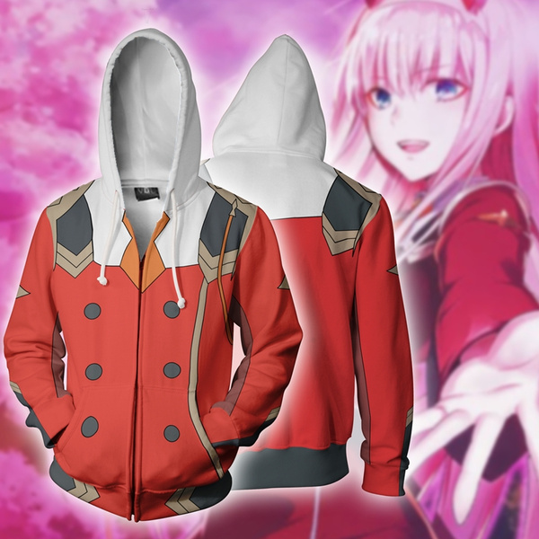 Anime Darling in The Franxx 02 Zero Two Cosplay Hooded Coat Zipper Jacket  Long Sleeve Men Women Winter Warm Tops Outwear Plus - AliExpress