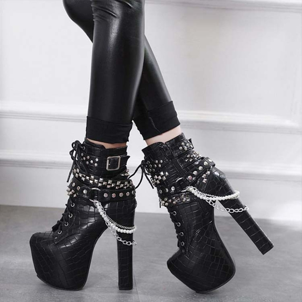 Biker high store heel boots