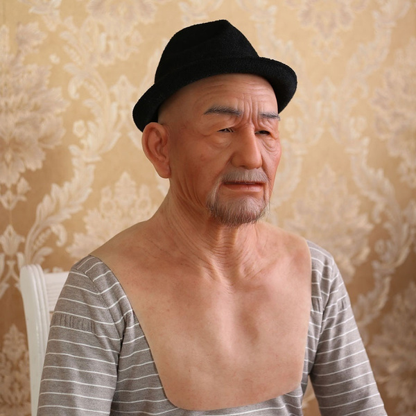 Old Man William Realistic Silicone Mask, Old Man Face Head Wear for