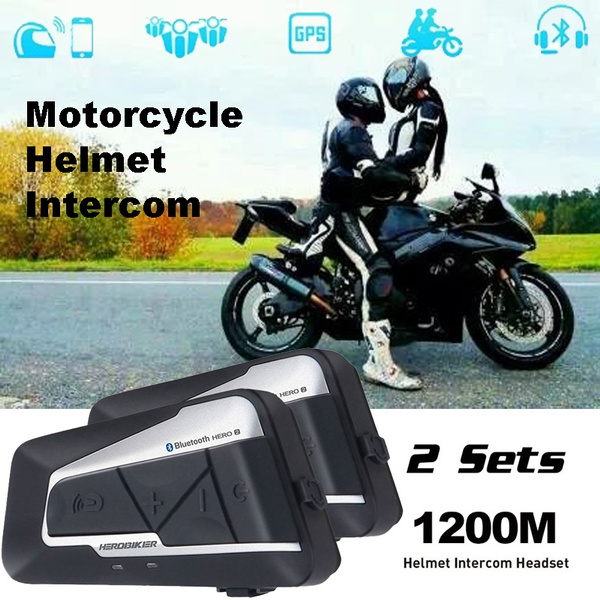 HEROBIKER Motorcycle Intercom Helmet Headset 1200M