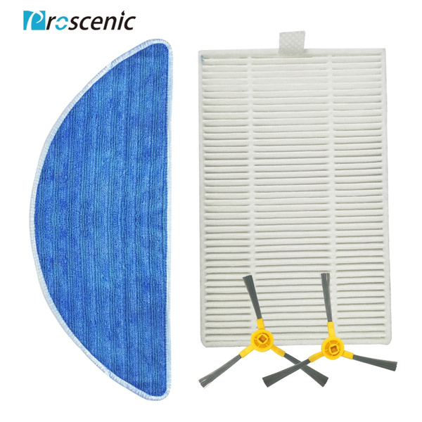 1*Side Brush HEPA Filter Mop Cloth Kit Replace for Proscenic 800T Vacuum Cleaner