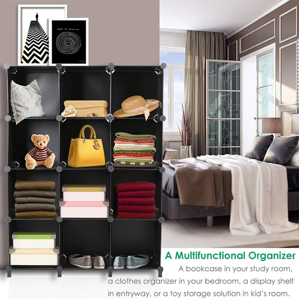 Closet Organizer Storage Rack Diy Bookshelf Bookcase Plastic