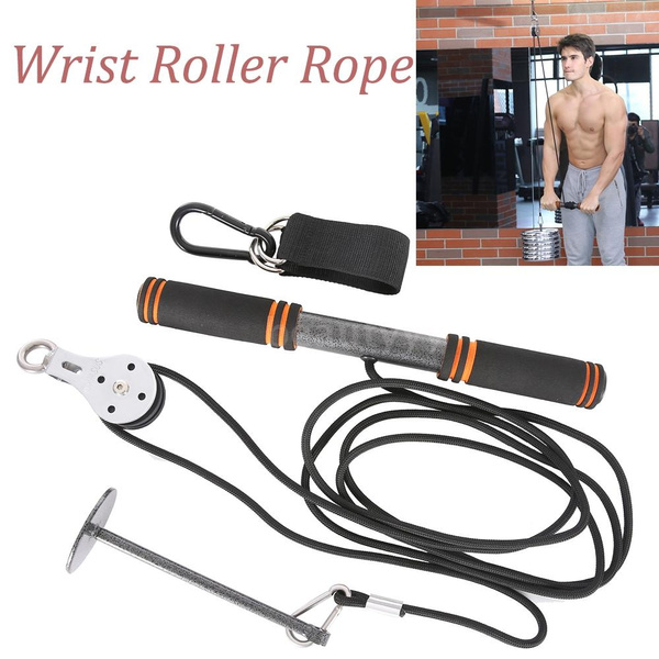 Fitness Arm Biceps Triceps Blaster Strong Power Stick Pull Rope Wrist Roller 