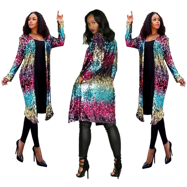 long sequin kimono jacket