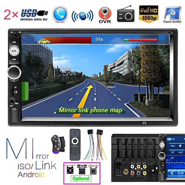 Double Din 7'' HD Car MP5 Radio Video Player Bluetooth Autoradio With