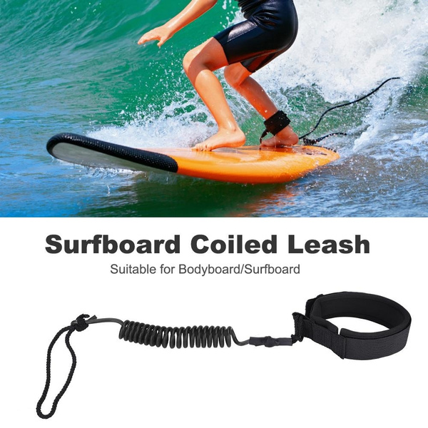 Stand Up Paddle Board Coiled Spring Leg Foot Rope Surfing Leash Surfboard Strap 