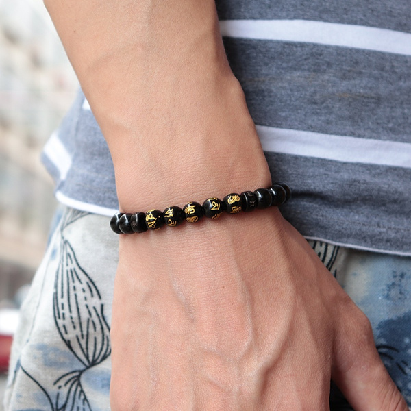Real Gold Plated Black Buddha Chinese Bracelet Lucky Charm For Women And  Men Lucky Money Feng Shui Pixiu Mani Mantra Obsidian Wealth C3 Dr Otbic  From Yummy_shop, $1.28 | DHgate.Com