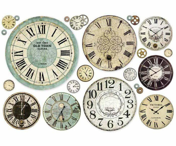 Hobby Colors Rice Paper Clock Stamperia Rice Decoupage A3