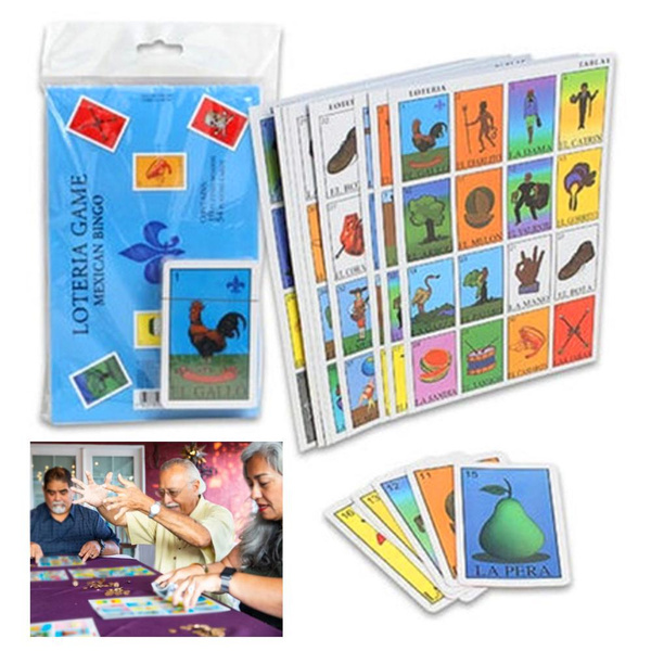 LOTERIA MEXICAN BINGO CARD SPANISH LOTTERY GAME SET 10 BOARDS 54 CARDS BRAND NEW 
