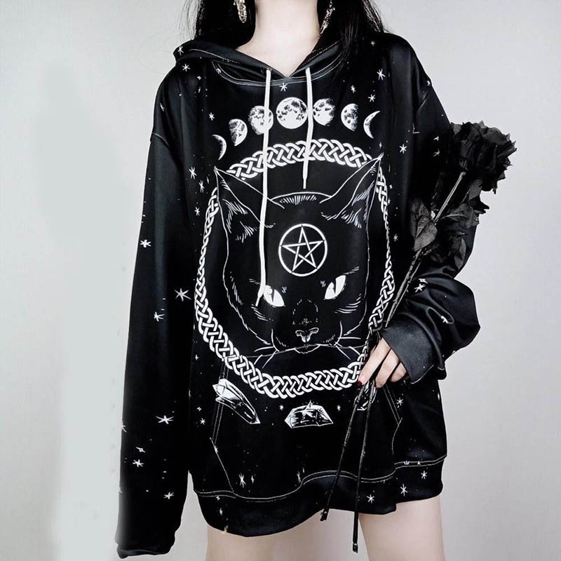 goth lunar hoodie