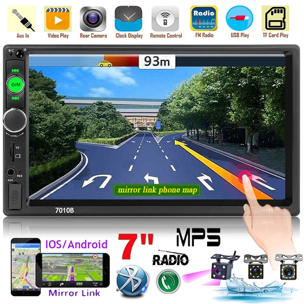 7" Double 2Din Touch Screen Car Stereo MP5 Player Bluetooth FM Radio Mirror Link
