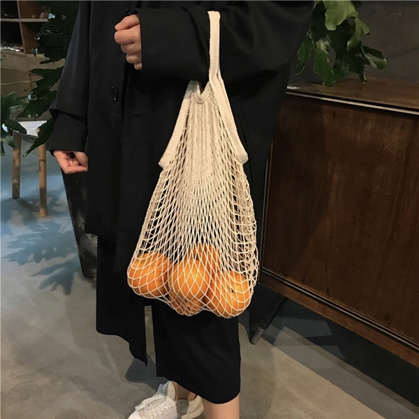13Colors Hot Sale Mesh Net Shopping Bag Reusable Fruit String Grocery  Shopper Cotton Tote Mesh Woven Net Bags