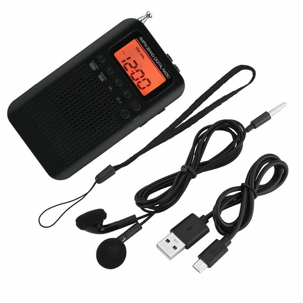 Portable Pocket AM/FM 2Way LCD Telescopic Antenna Battery Powered Radio ...