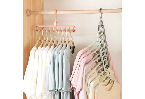 Creative 6 Hooks Cabinet Hanger Wardrobe Holder Cup Shelf Clothing Hook  Hanging Storage Rack, Wish