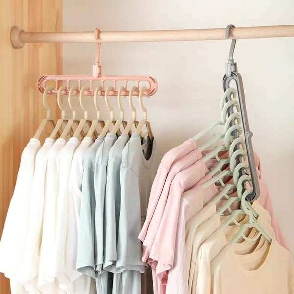 1 PC Clothes Multi Hanger Space Saving Folding Hook Rack Wardrobe Organizer  | Wish