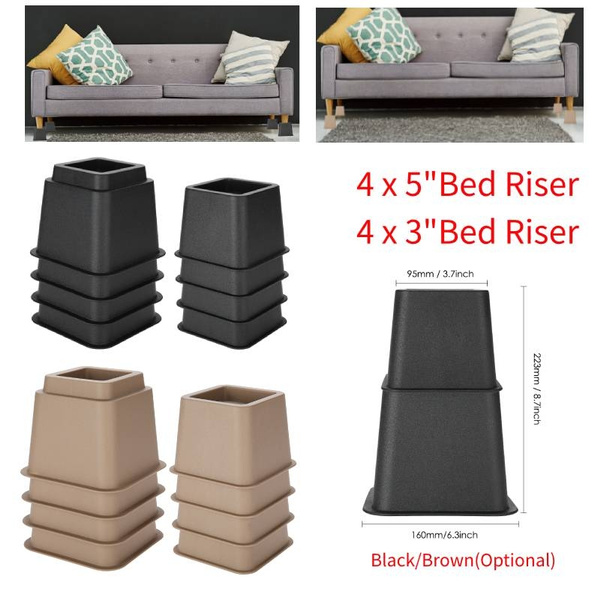 Furniture Foot Furniture Leg Riser Ausla 4-Piece Bed Risers Bed Raisers Furniture Risers Chair or Sofa Table Riser Space Saving Bed Riser