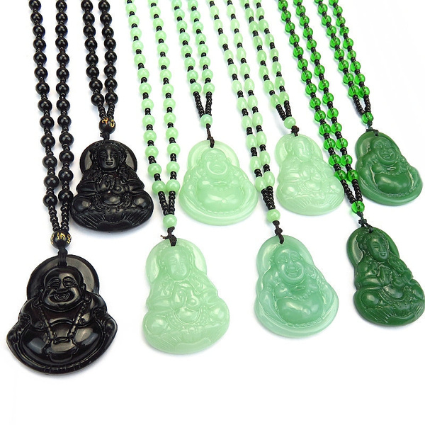 Tranquility Vintage Glass Buddha Necklace N1346 | Sweet Romance – Sweet  Romance Wholesale