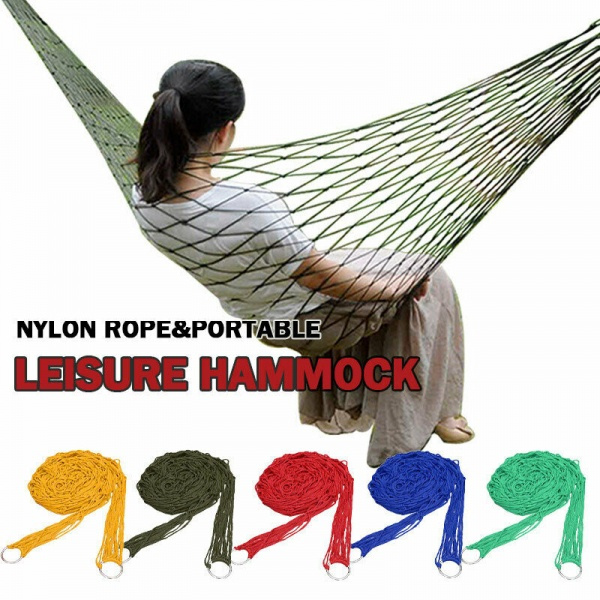 Latest Portable Hammock Mesh Net Rope Camping Garden Swing Hanging Bed ...