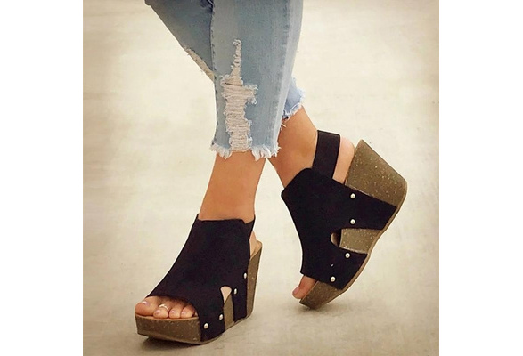 women's summer open toe hook loop sandals