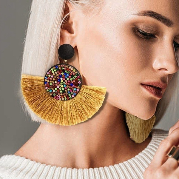 Large bohemian earrings sale