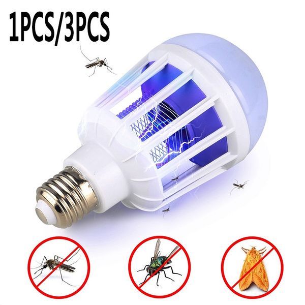 2 PACK E27 Light Zapper LED Light Bulb Bug Mosquito Fly Insect Killer Bulb Lamp 