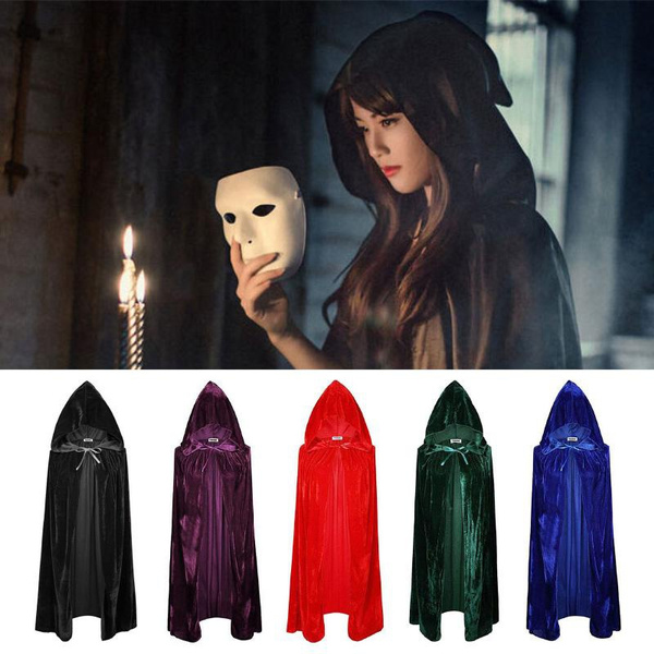 Medieval Womens Hooded Cape Gothic Ladies Cape Halloween Cosplay