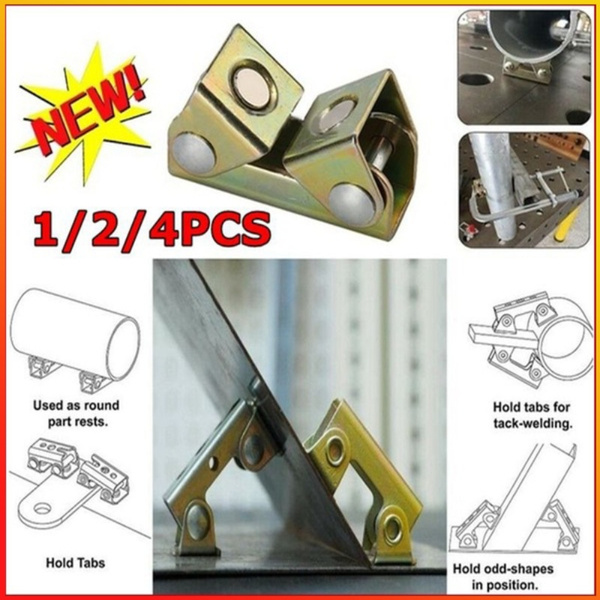 4Pcs V Type Magnetic Welding Clamps Holder Suspender Fixture Adjustable Pad HOT 