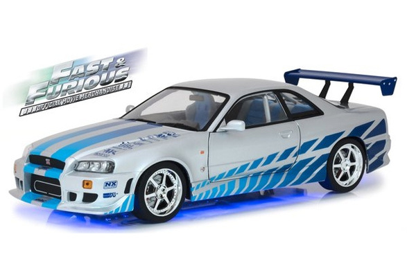 Greenlight GRE19041 1999 Nissan Skyline GT-R R34 Blue Neon LED