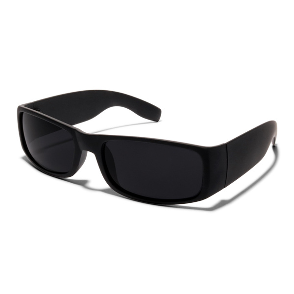 ShadyVEU Super Dark Flat Top Sports Slim Black Sunglasses