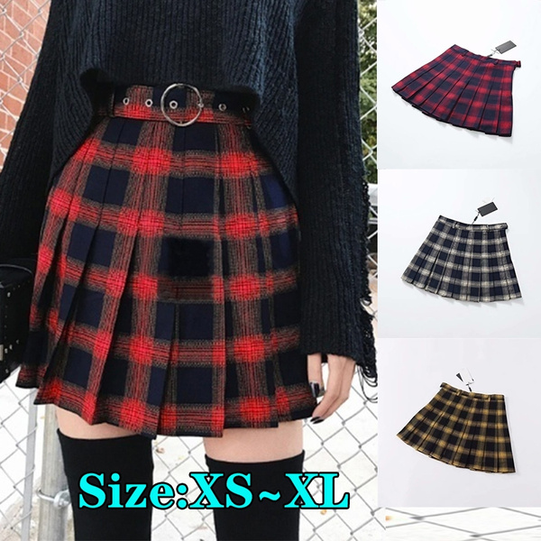 Dark red shop pleated skirt