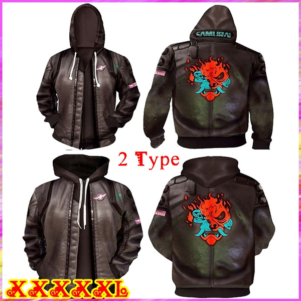 Cyber Punk 2077 Samurai Ninja 3D Sweat à capuche Sweatshirts Zipper Manteau Veste Costumes