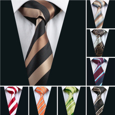 brown, orangenecktie, stripednecktie, Necktie