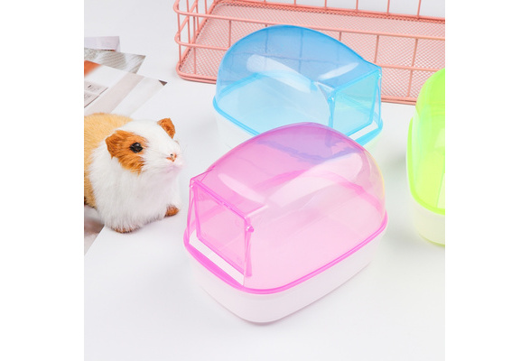 Dust-proof Play Mini Pet Sand Bath Box Hamster Bathroom Bathtub with Door 