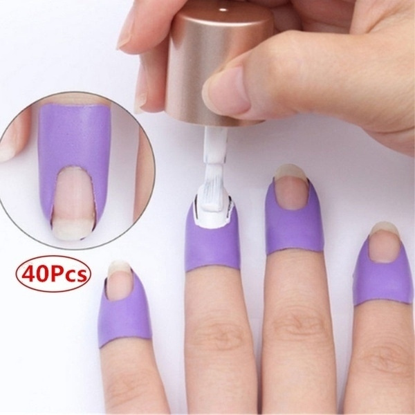 breedte Rijpen Thespian 40 stuks anti-overloop nagel sticker nagellak morsen u-vormige vinger  deksel sticker | Wish