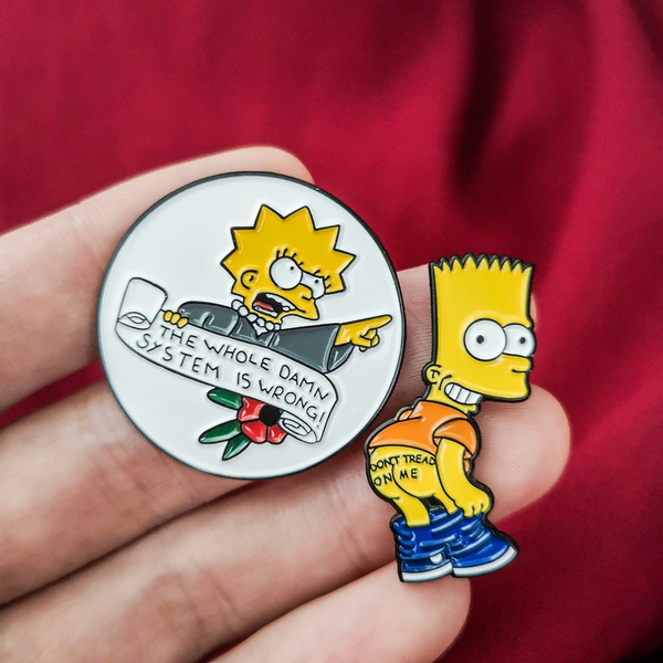 The Simpsons Lisa The Whole Damn System Is Wrong  Enamel  Pin Badge 
