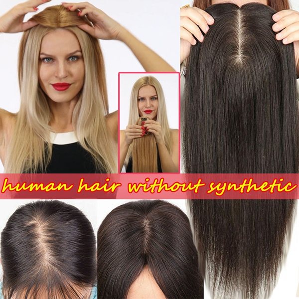 Clip In Hair Toupee for Women with Thinning Hair Hair Pieces Silk Base  Topper Human Hair | Wish